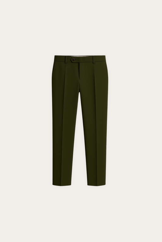 Olive Green Elastic Pantalon