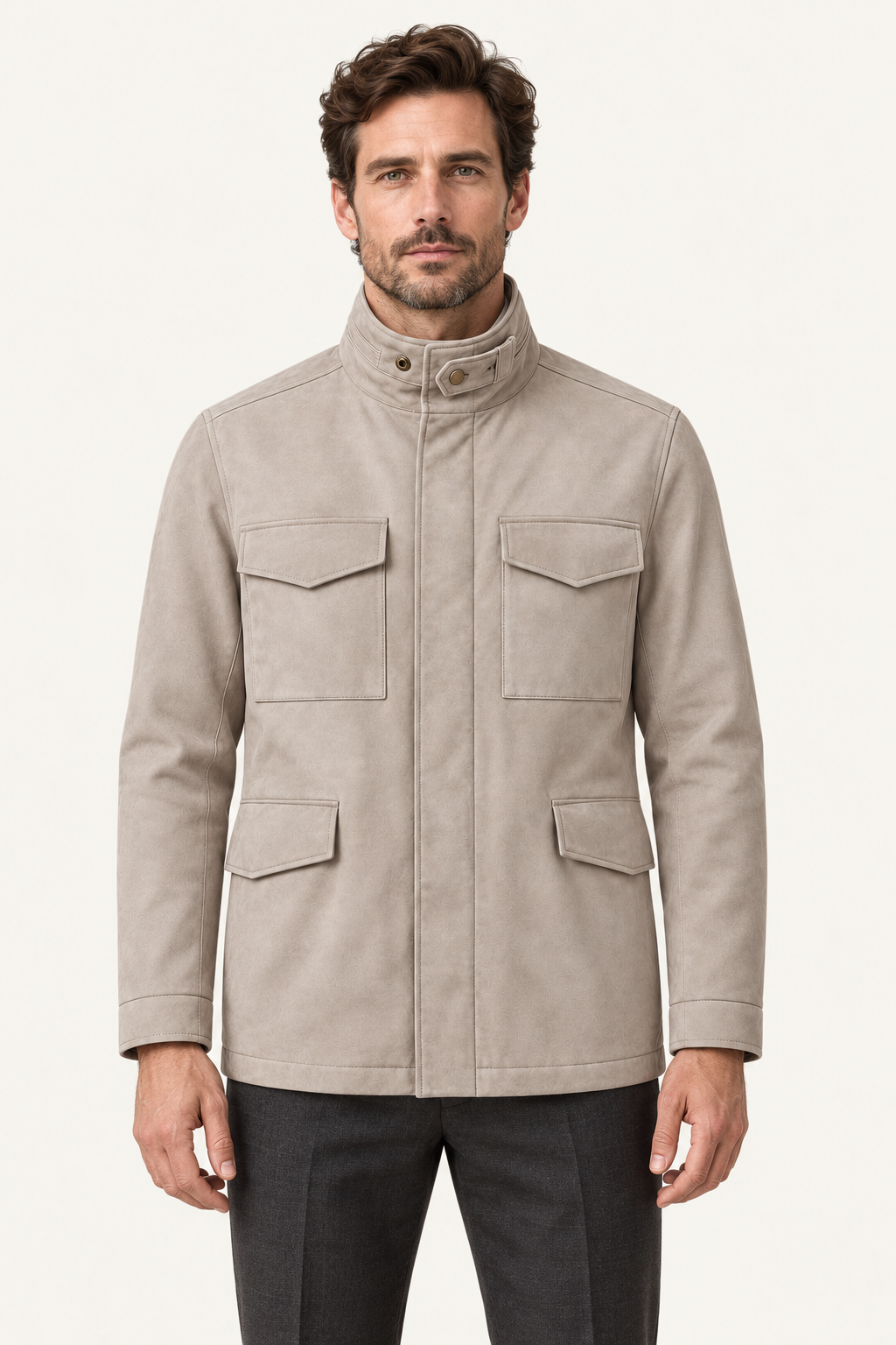 Savero Suede Coat Ivory