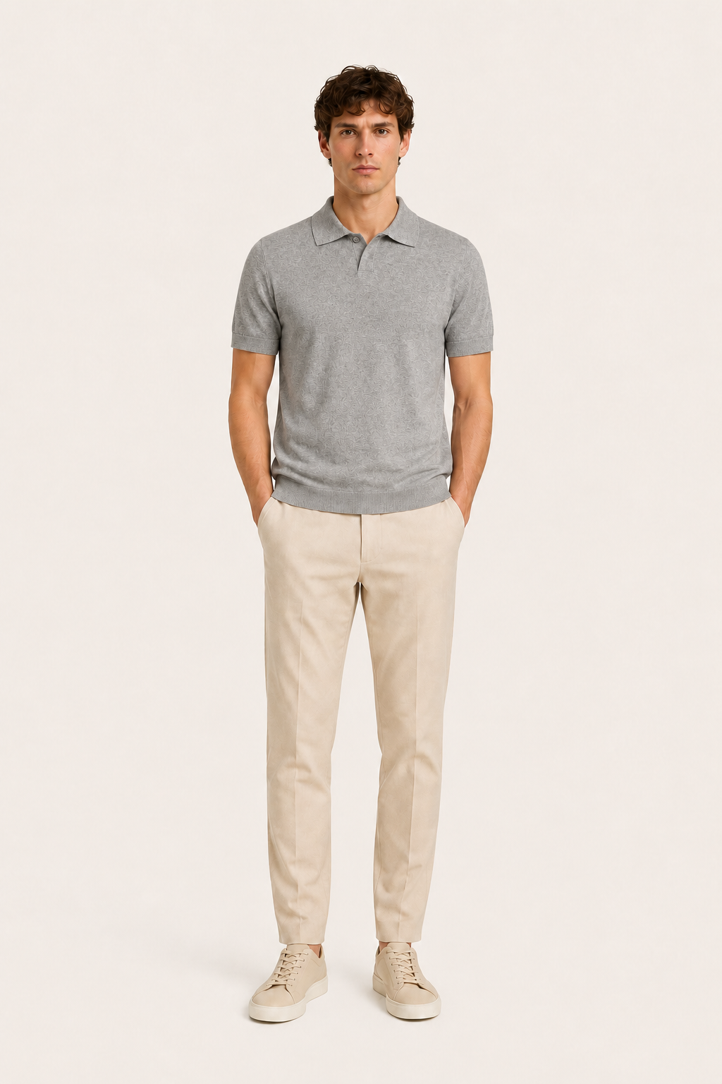 Revaro Cotton Polo Grey