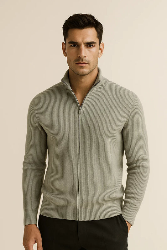Arelon Cashmere Zip Knit Green
