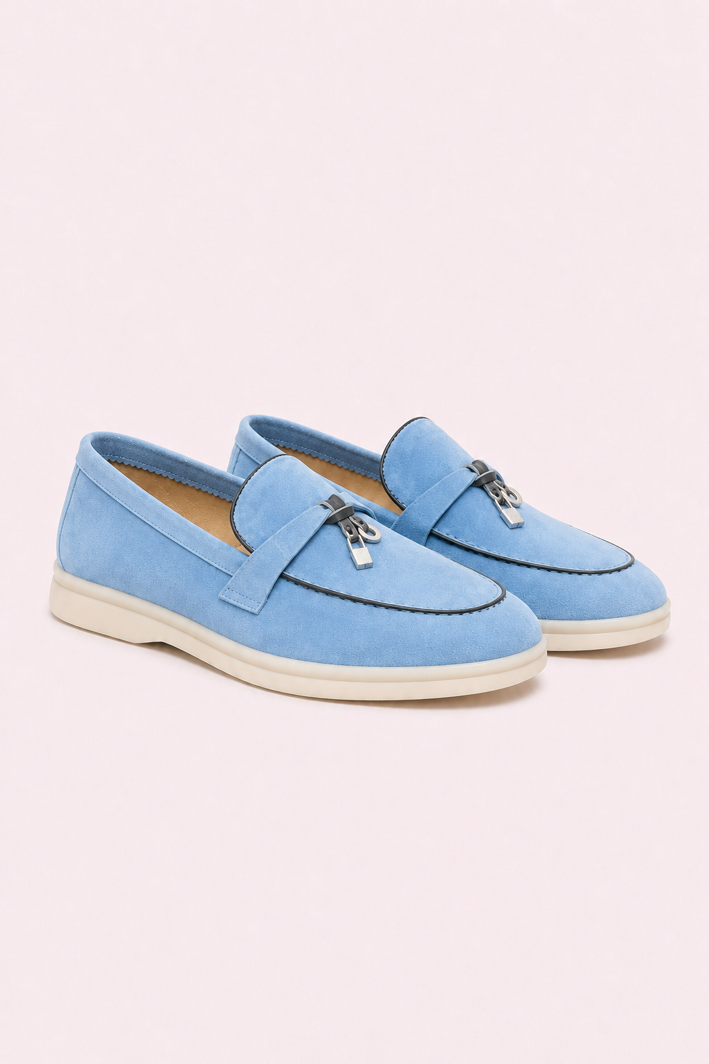 Rovain Buckled Loafers Light Blue