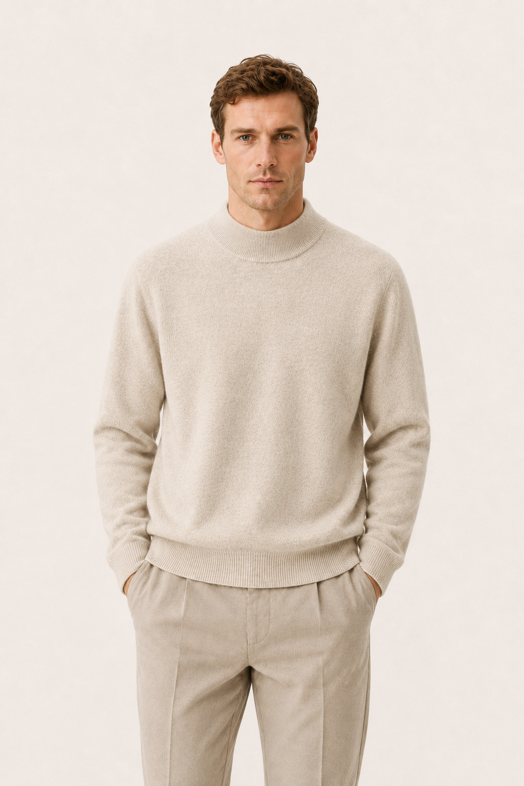 Arelio Mock Neck Sand