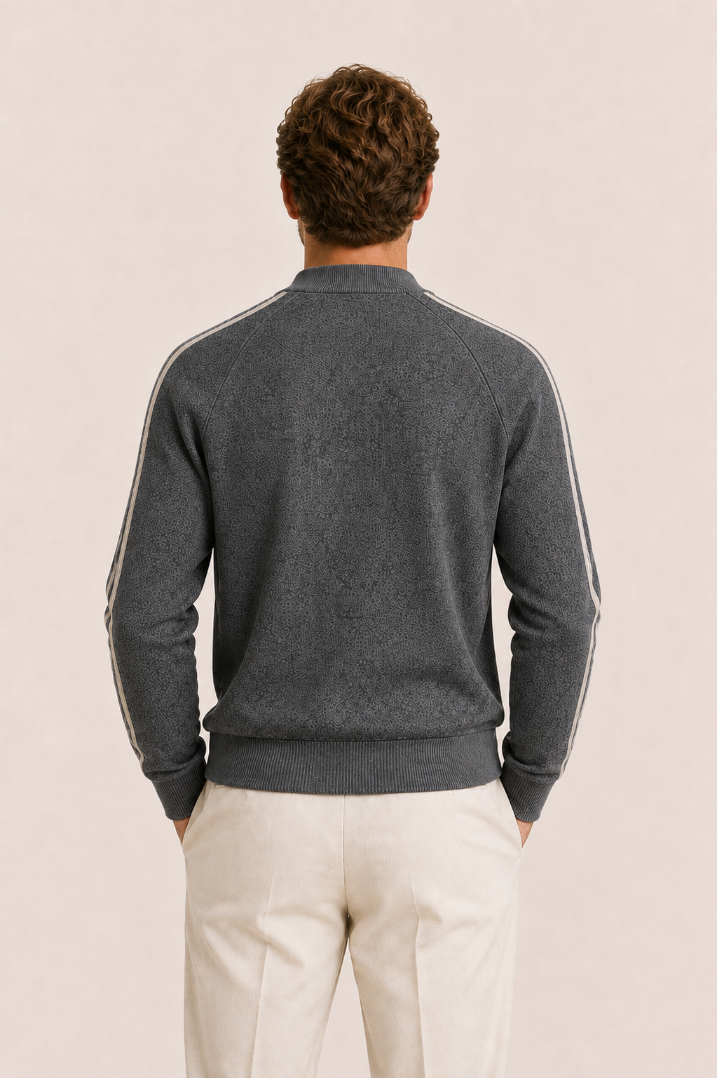 Darilo Wool Zip Knit Dark Grey