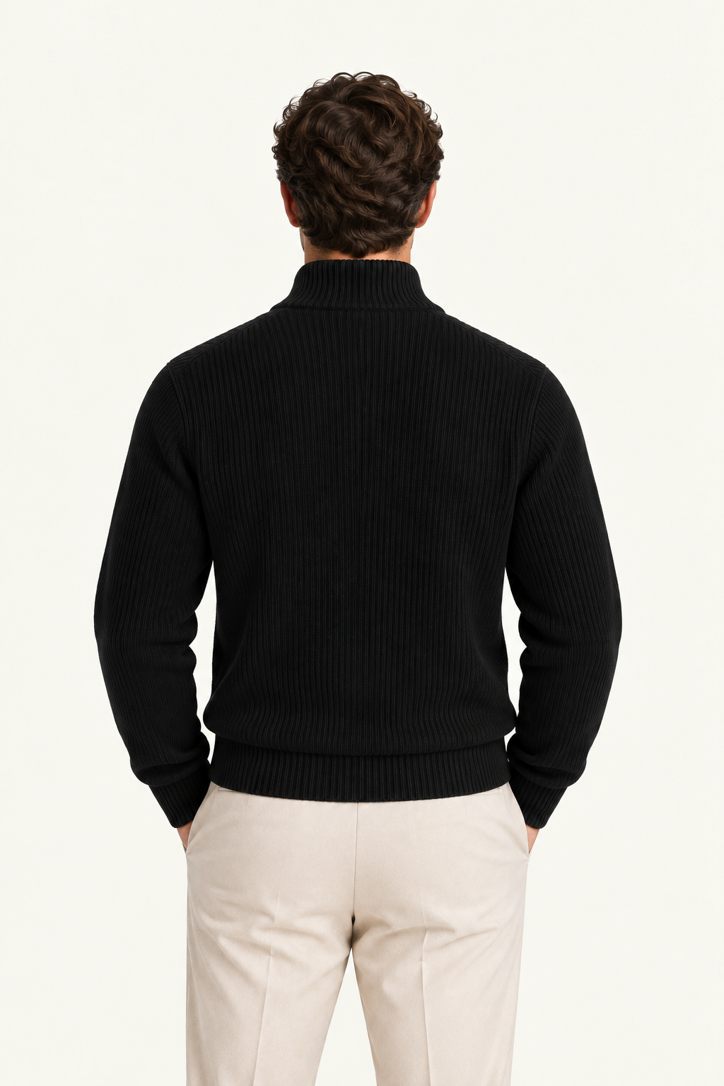 Narivo Wool Zip Knit Black