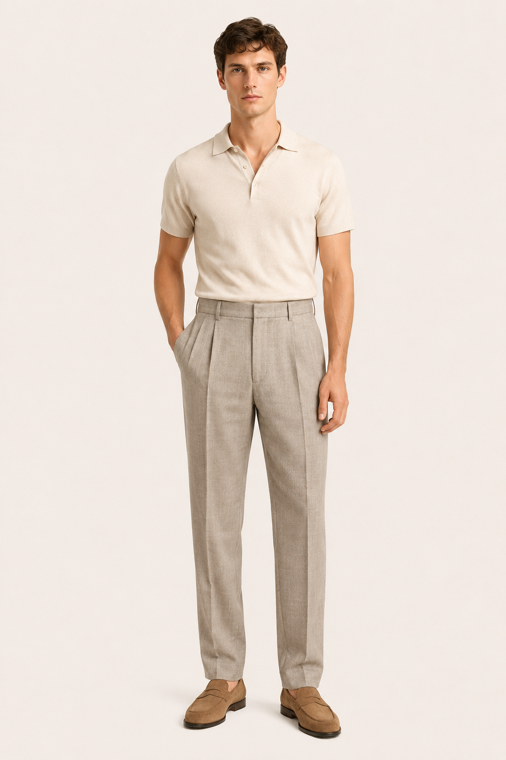 Manero Flax Cotton Trouser