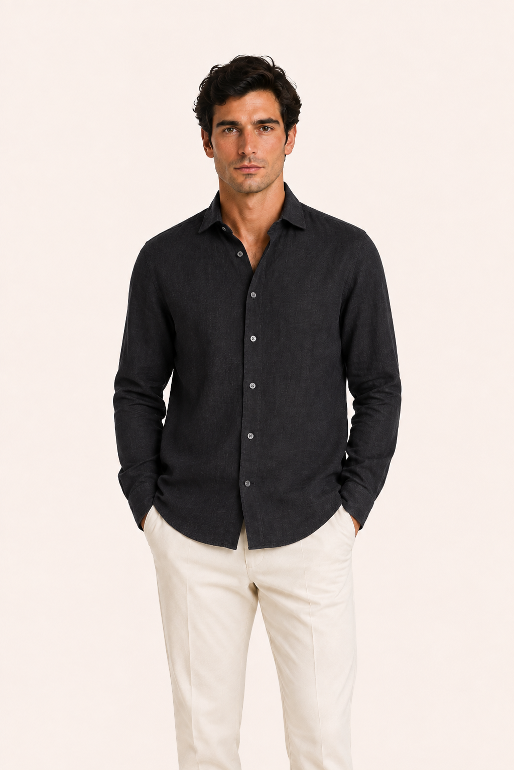 Avari Linen Shirt Black