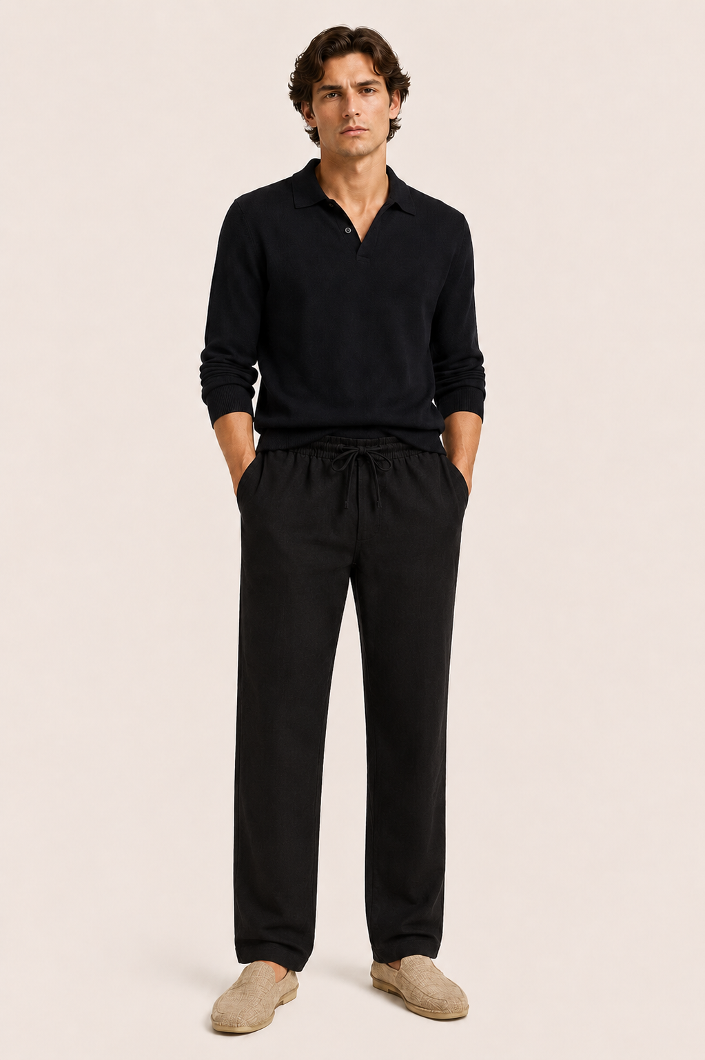 Pinaro Linen Trousers Black