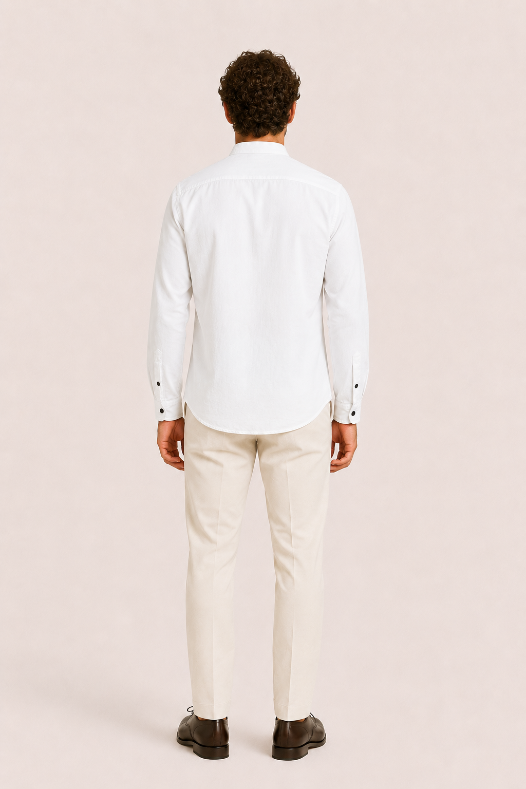 Gavero Linen Quarter Shirt White