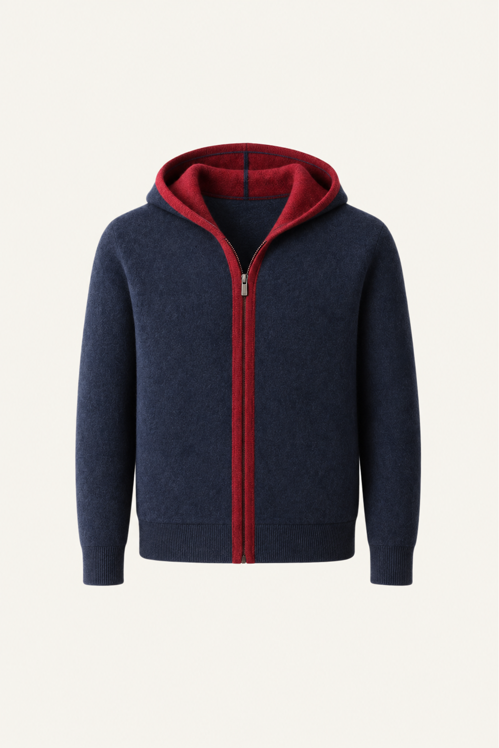 Ravalo Cashmere Zip Hoodie Navy