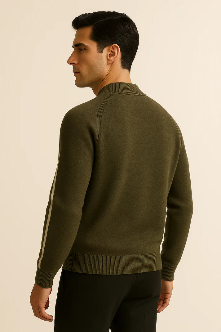 Darilo Cashmere Zip Knit Olive