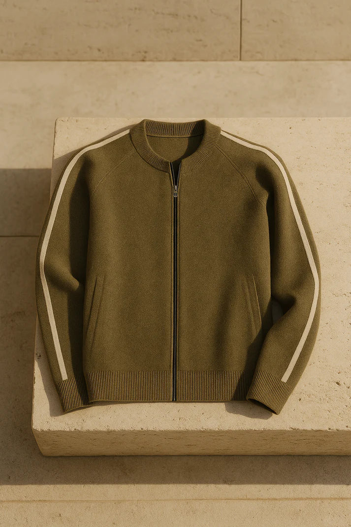 Darilo Cashmere Zip Knit Olive