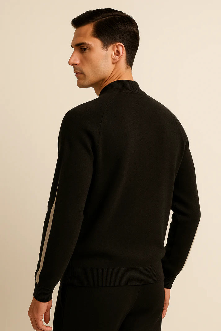 Darilo Cashmere Zip Knit Black