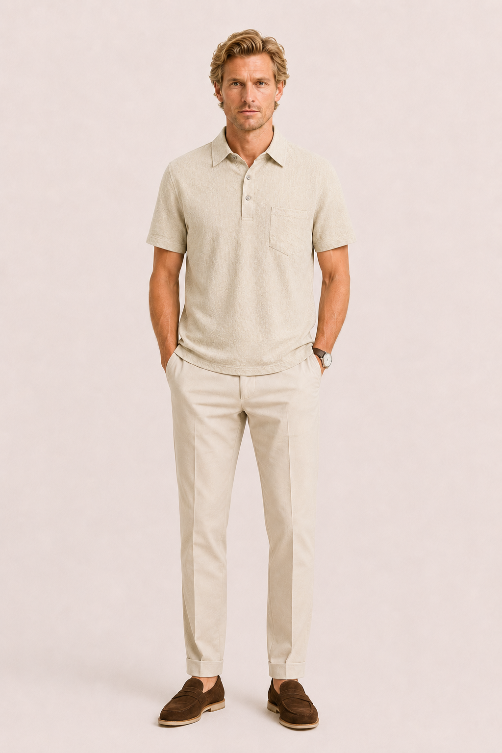 Linano Linen Polo Beige