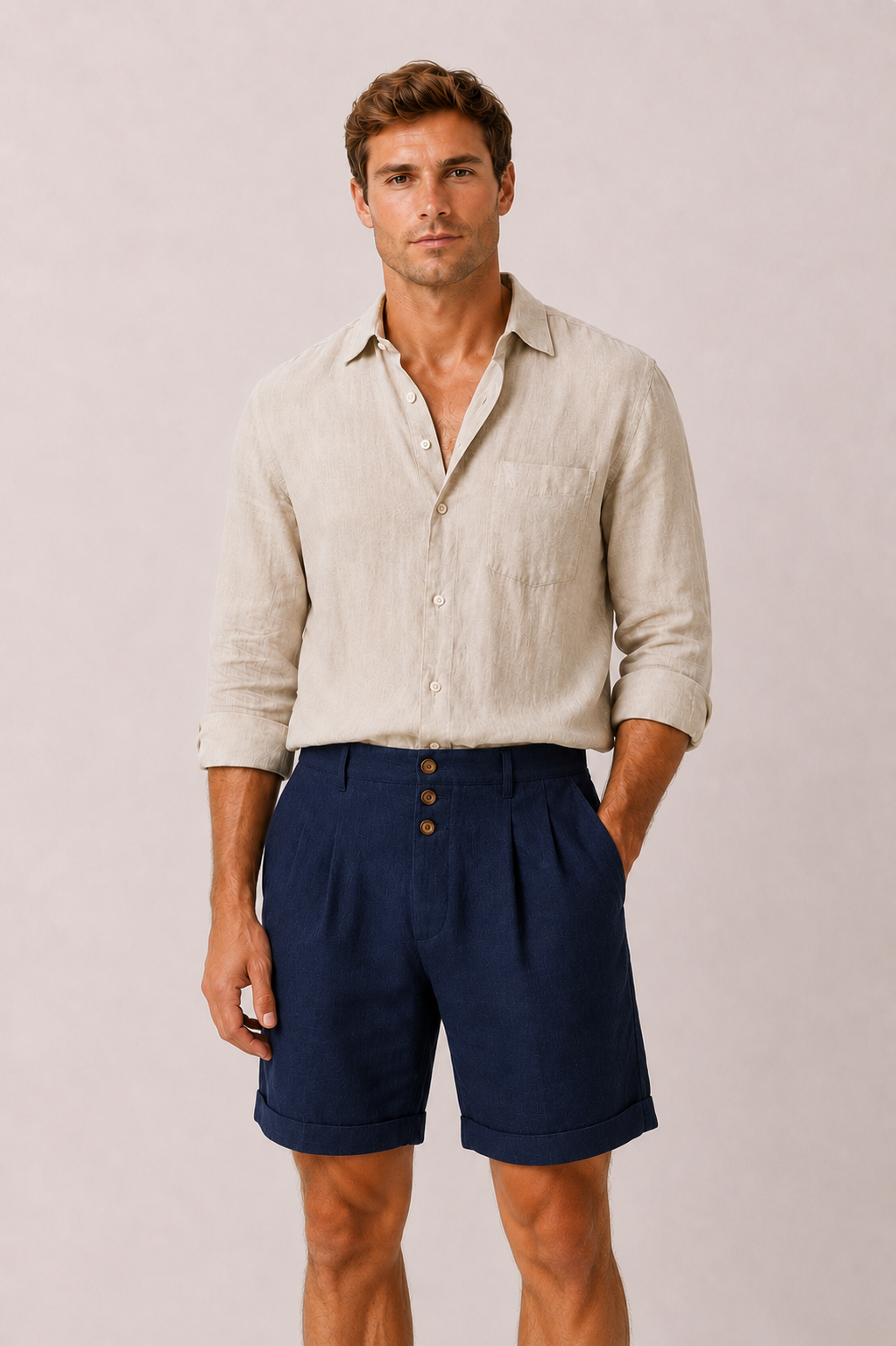 Morano Cotton Short Navy Blue