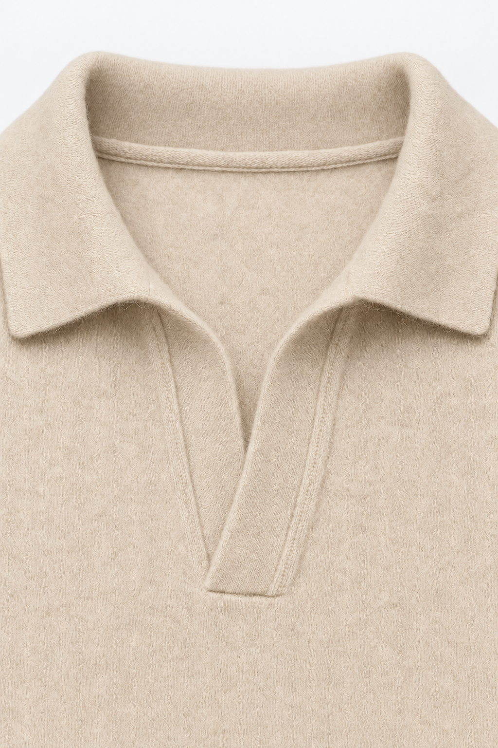 Malero Wool Polo Knit Oatmeal