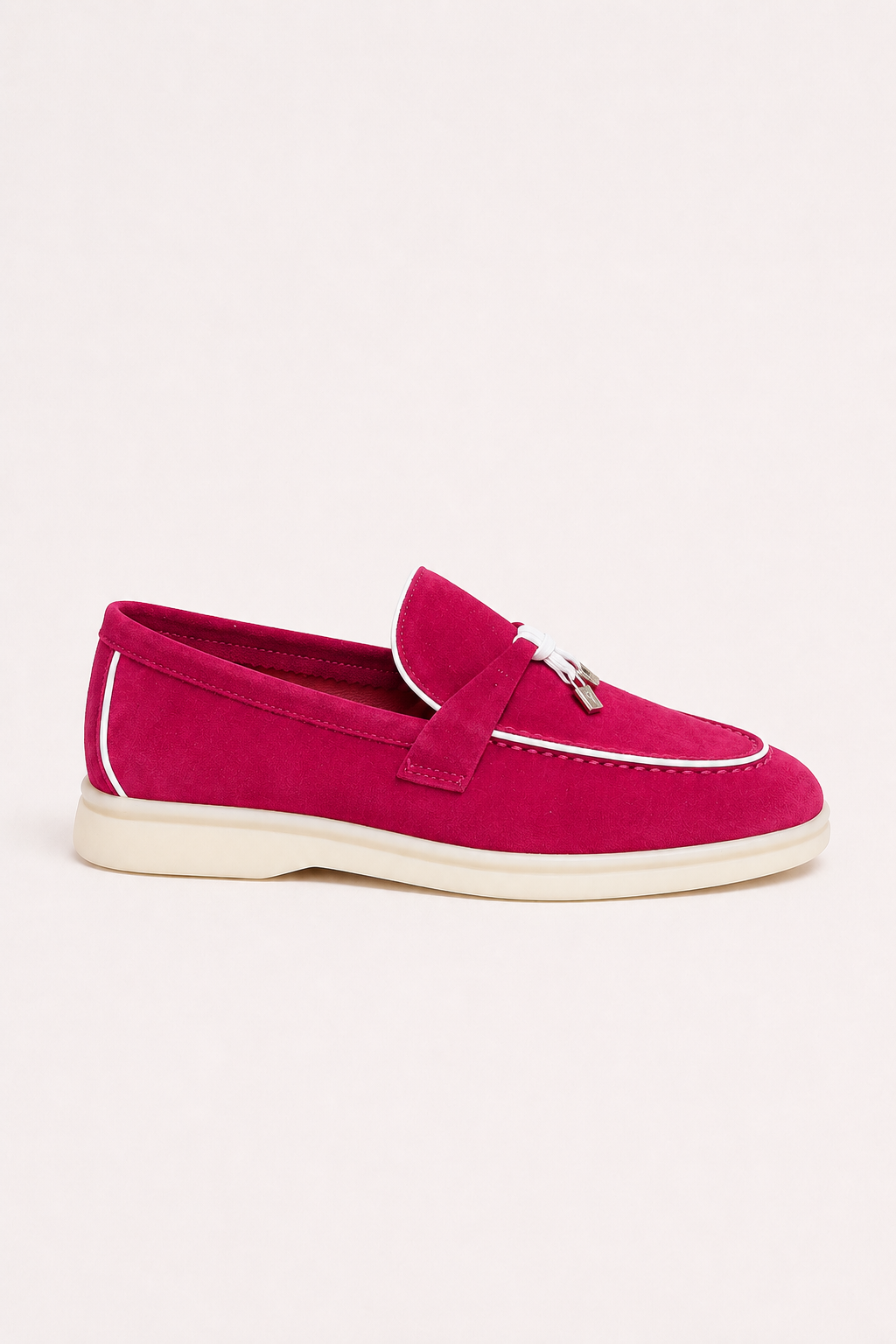 Amari Buckled Loafers Fuchsia