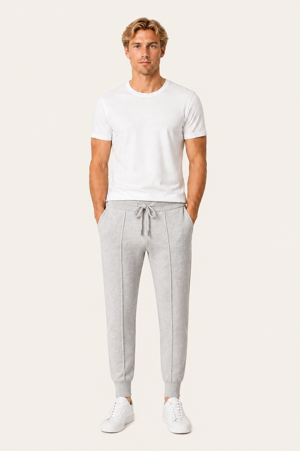 Belorin Wool Knit Joggers Grey