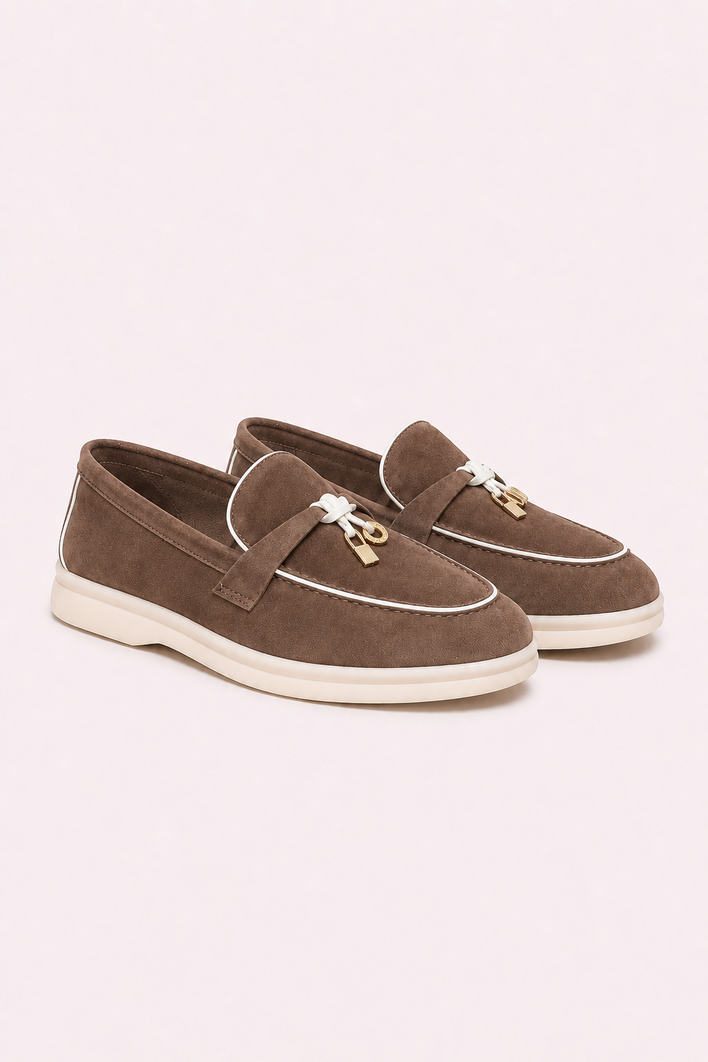 Rovain Buckled Loafers Taupe Brown