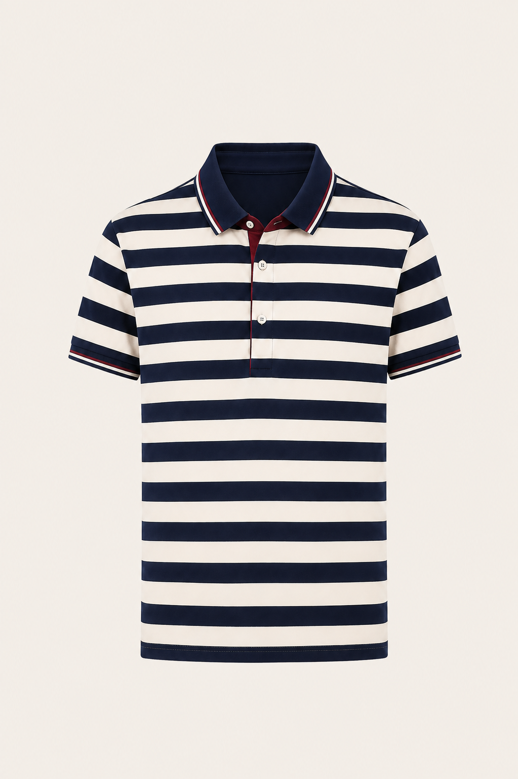 Lamero Striped Cotton Polo Navy