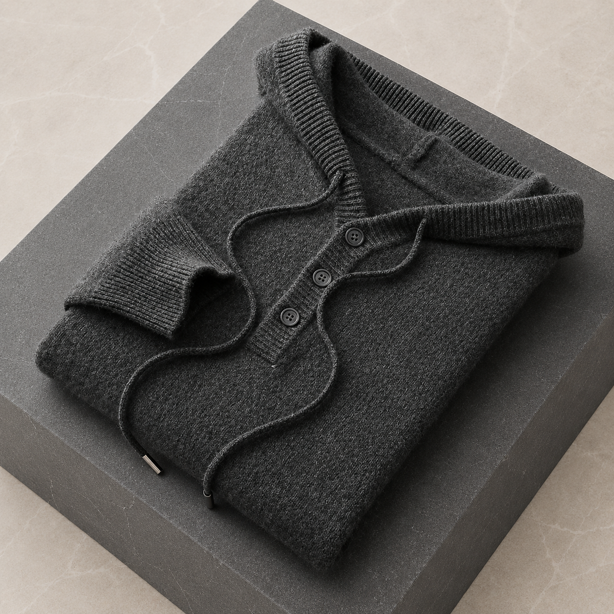 Avaro Hooded Knit Dark Grey