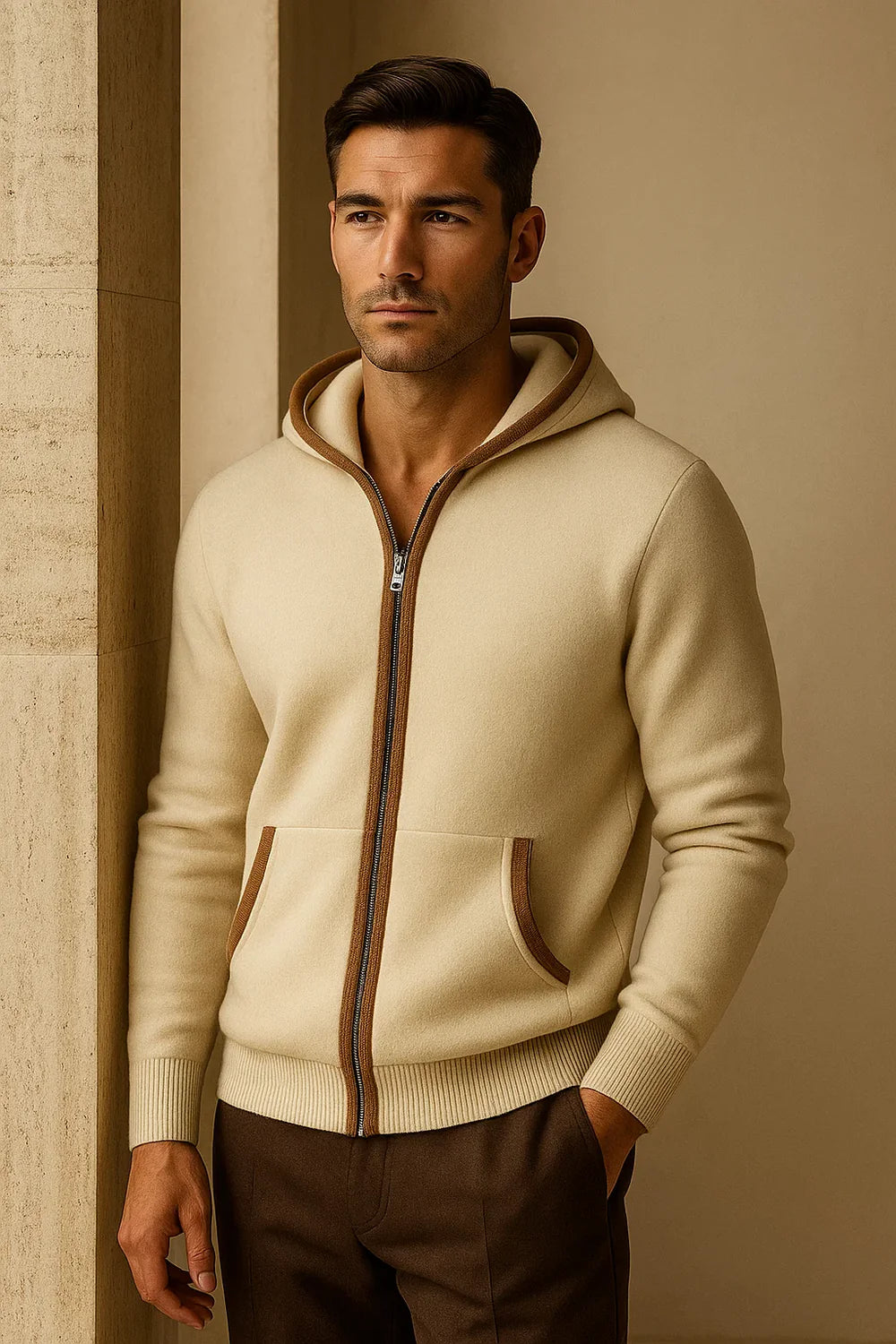 Ravalo Hooded Cardigan Cream
