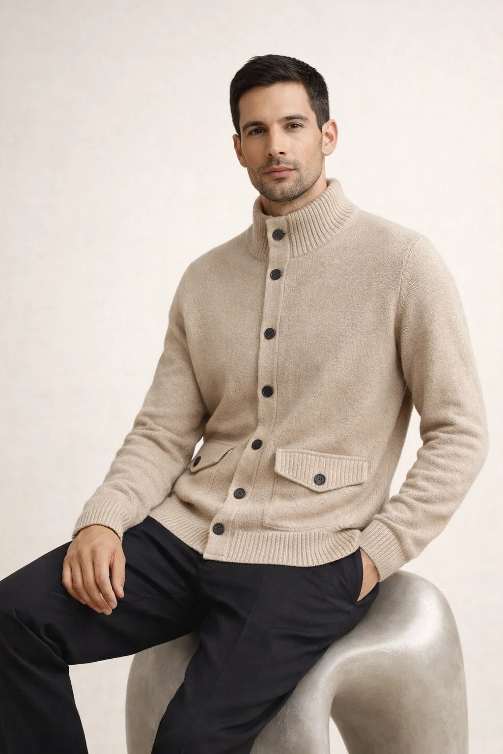 Javino Cashmere Cardigan Sand