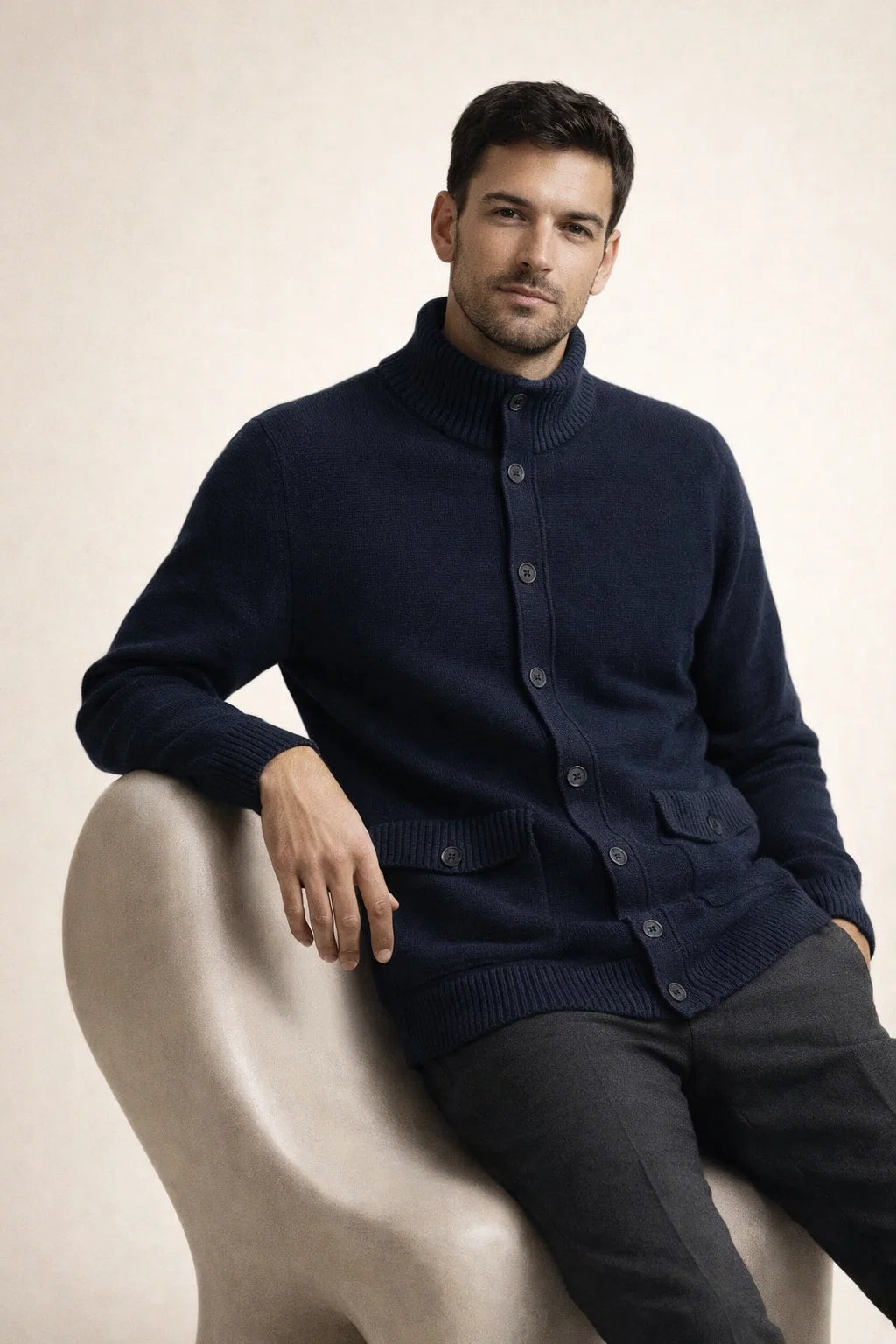 Javino Cashmere Cardigan Navy