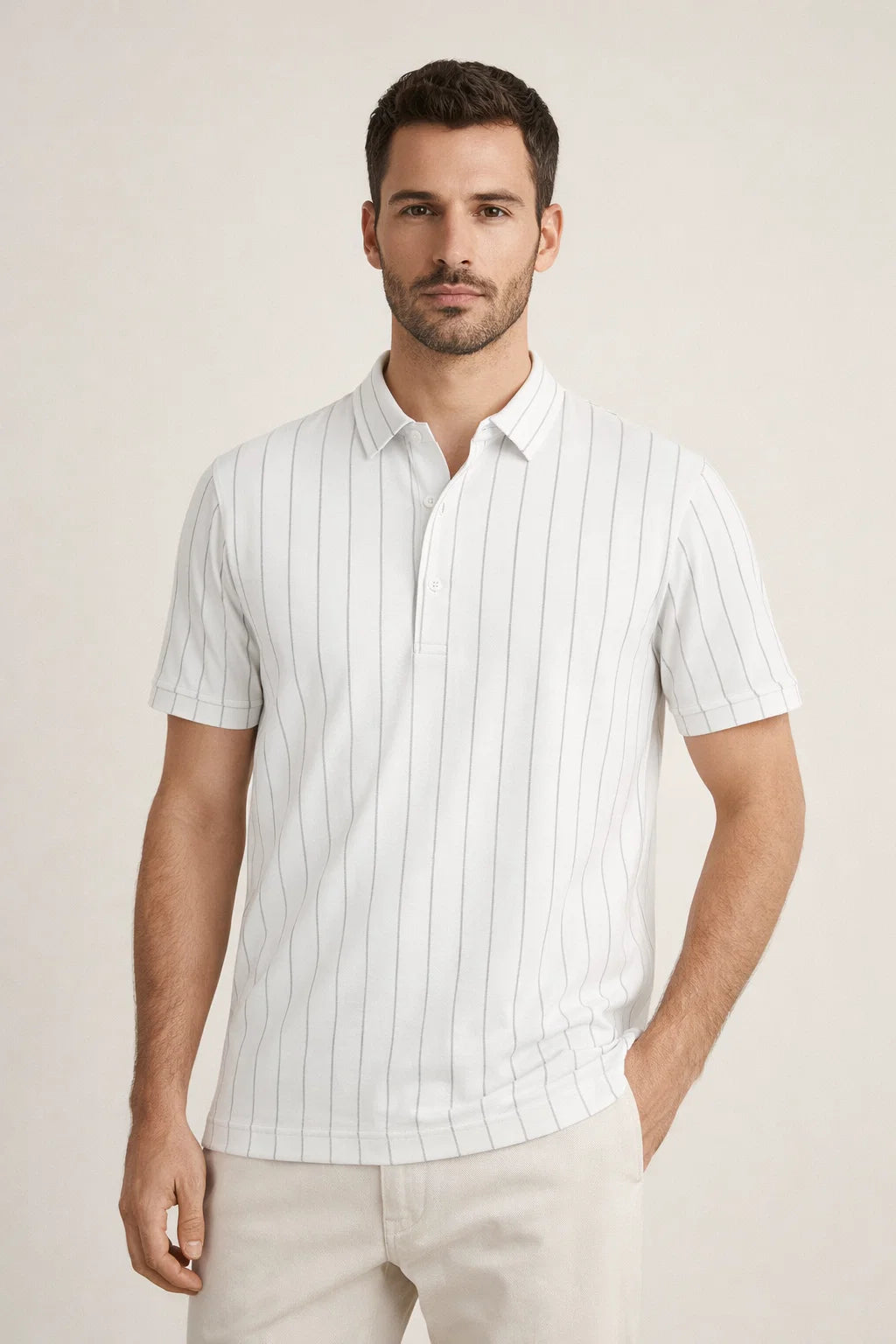 Heritage Stripe Sleeve White
