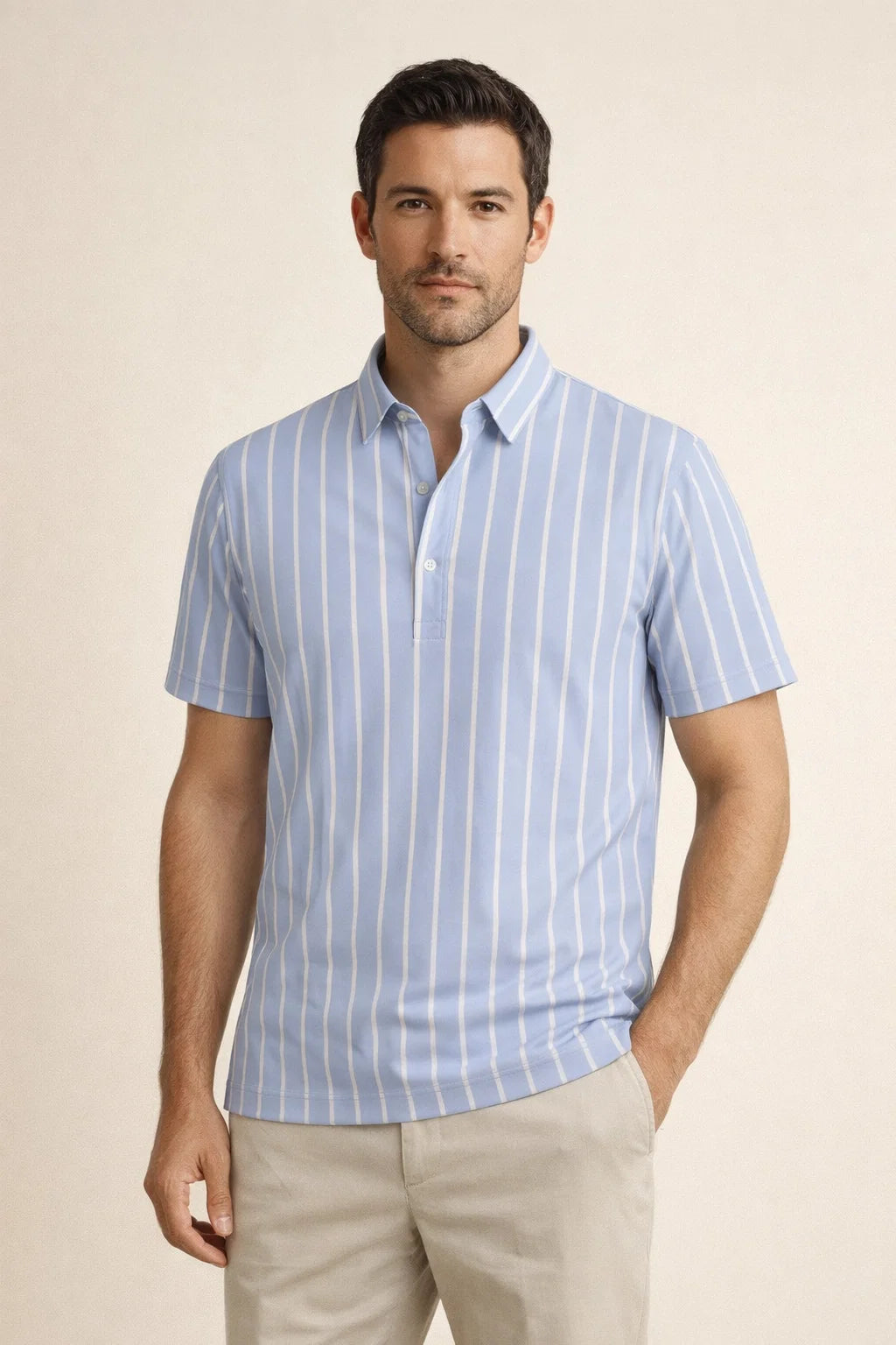 Heritage Stripe Sleeve Light Blue