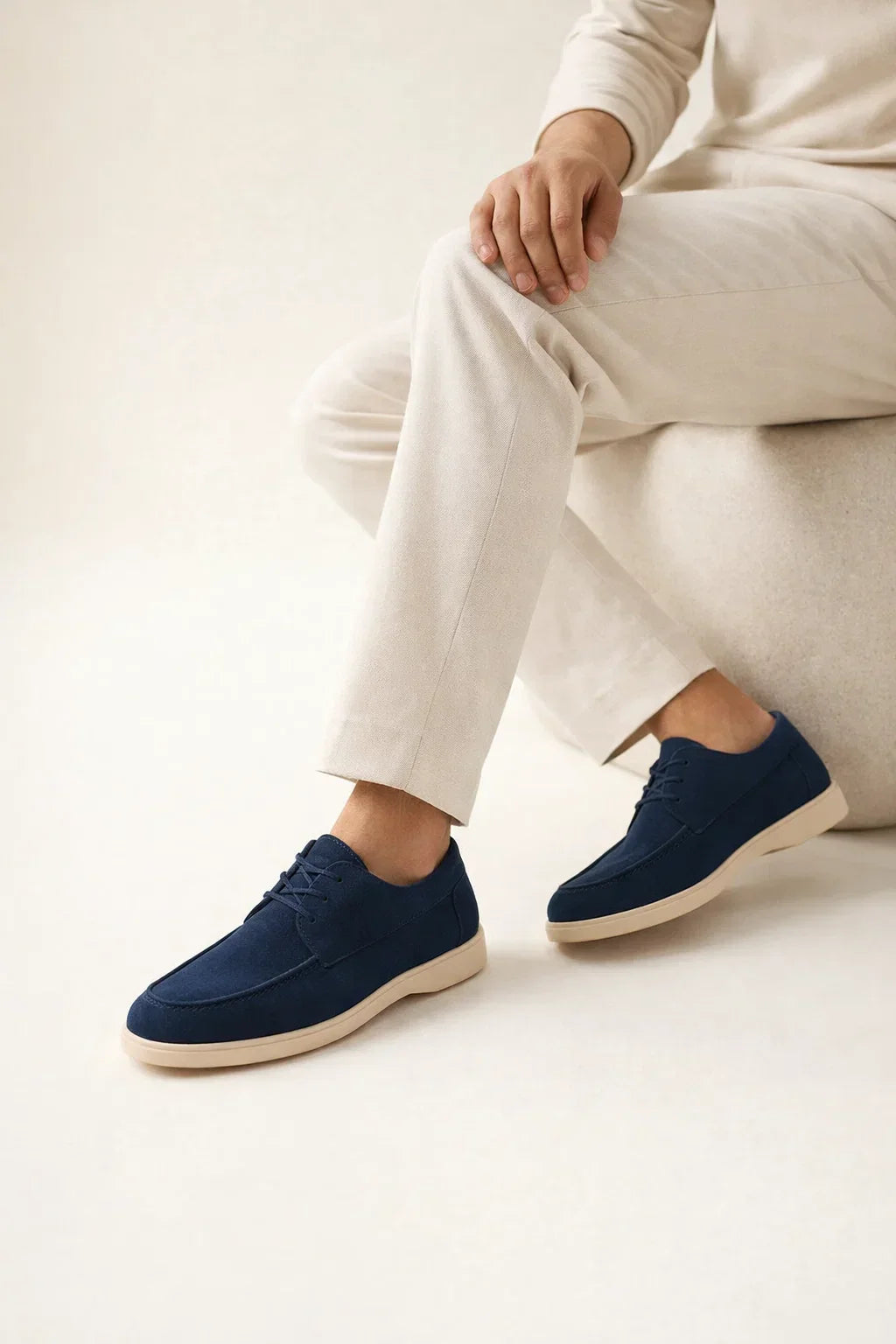 Levaro Suede Lace Shoes Navy
