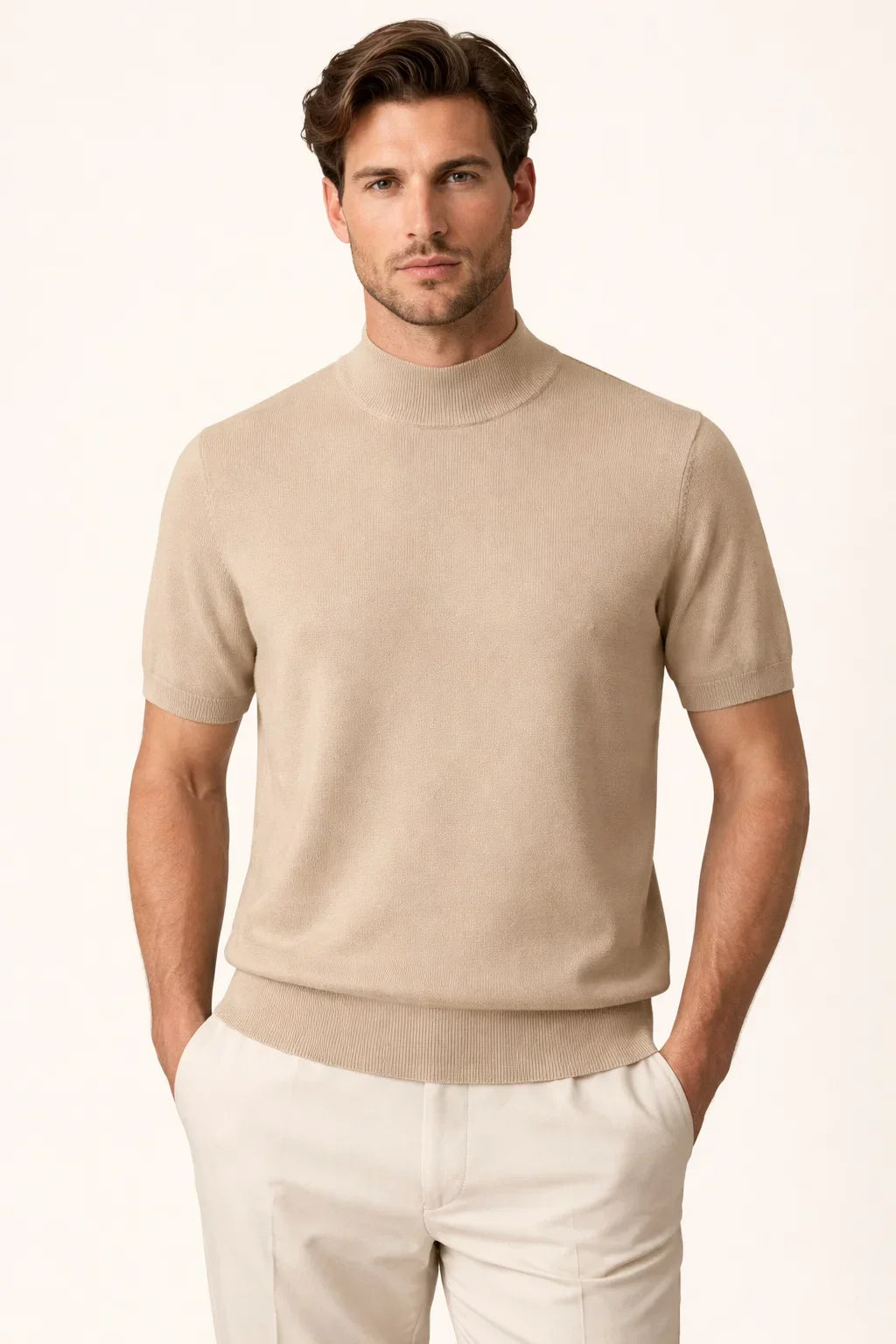Aurelo Wool T-Shirt Beige
