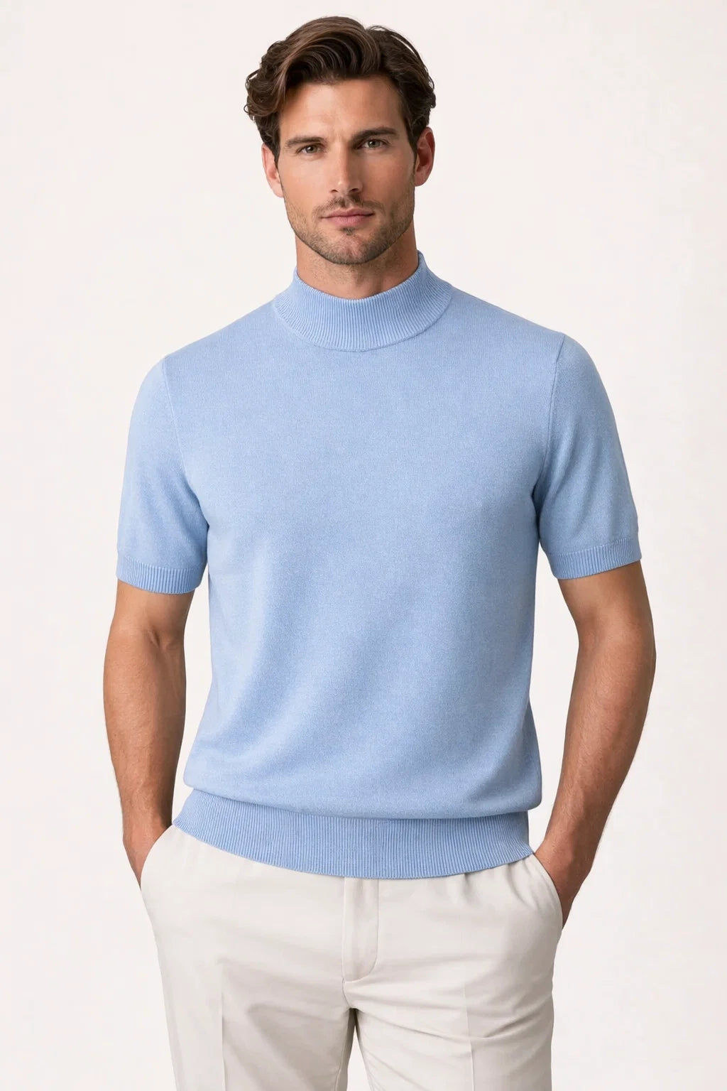 Aurelo Cashmere T-Shirt Light Blue