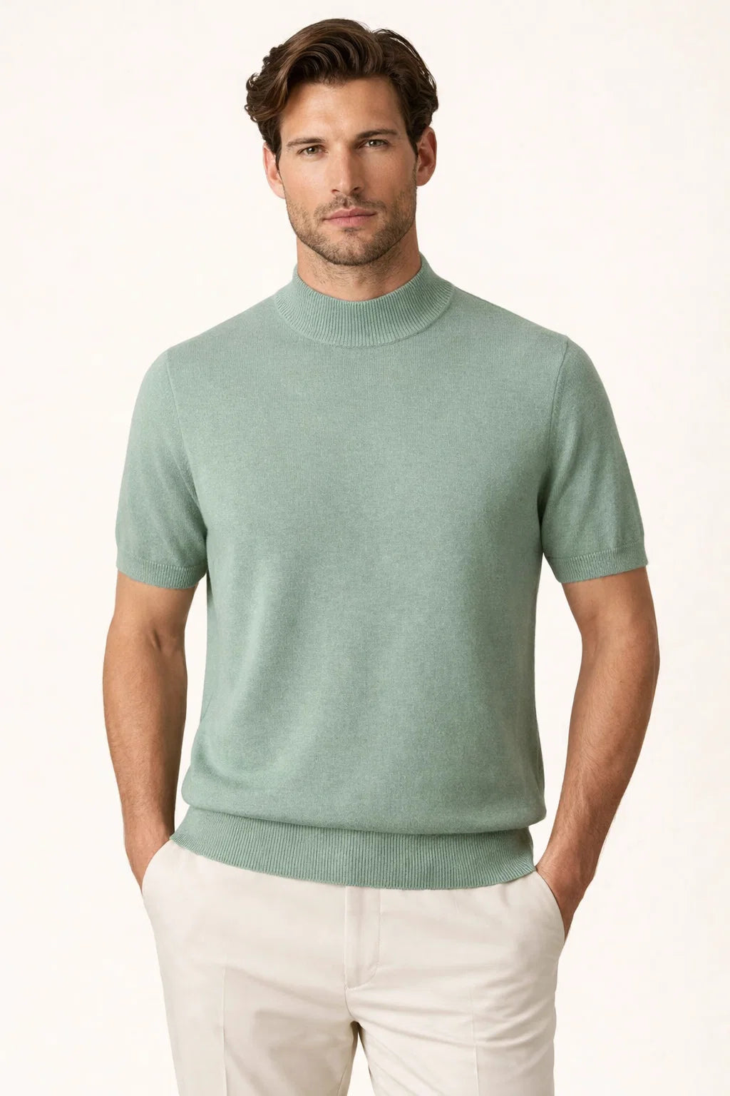 Aurelo Cashmere T-Shirt Sage Green