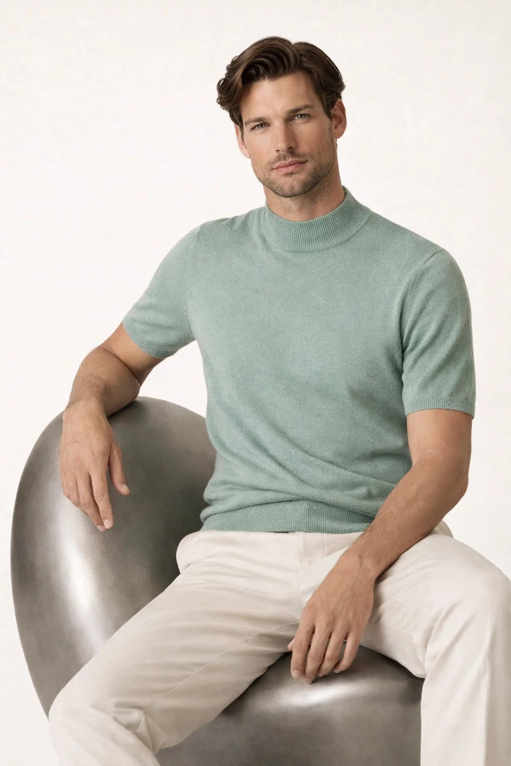 Aurelo Cashmere T-Shirt Sage Green