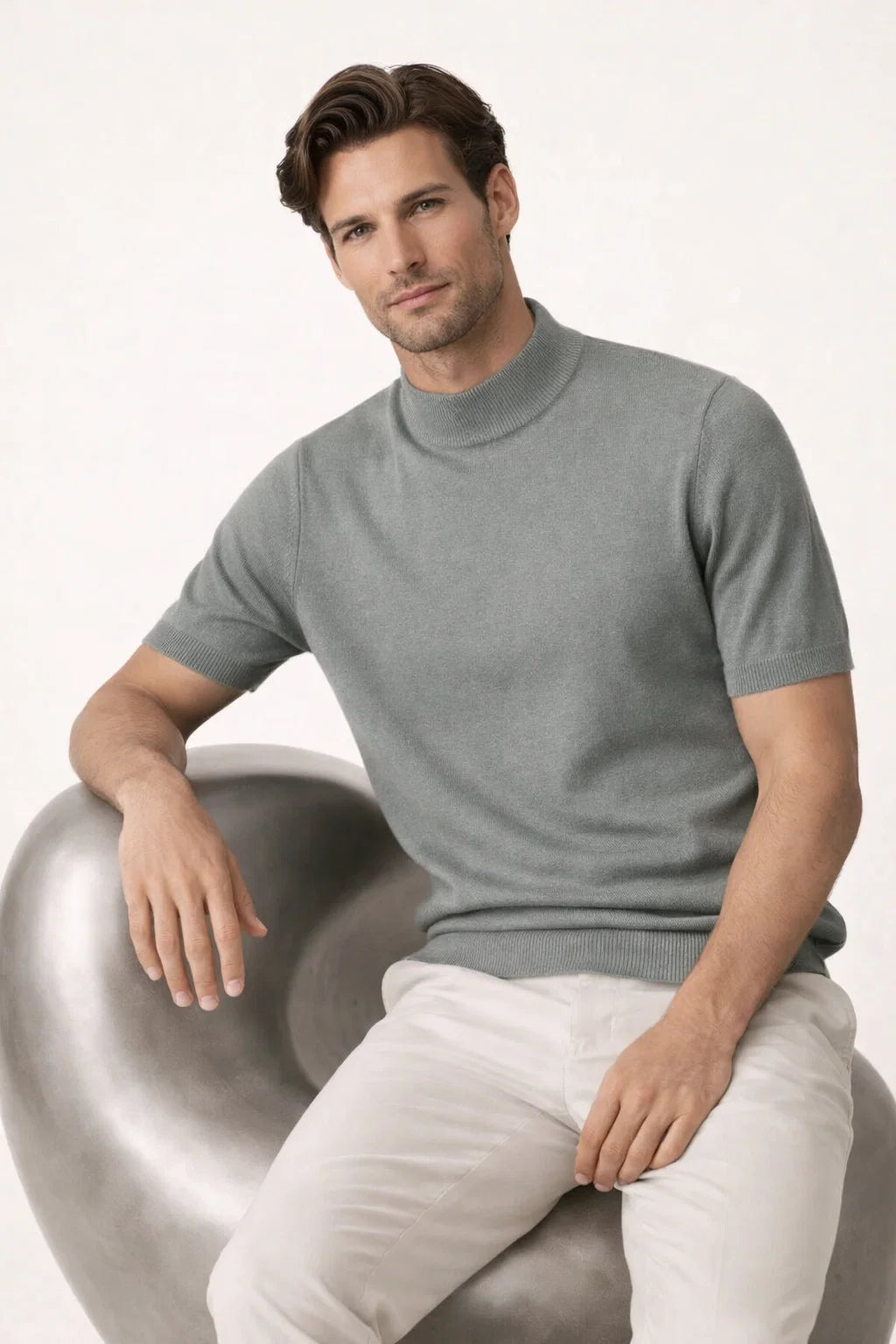 Aurelo Cashmere T-Shirt Stone Green