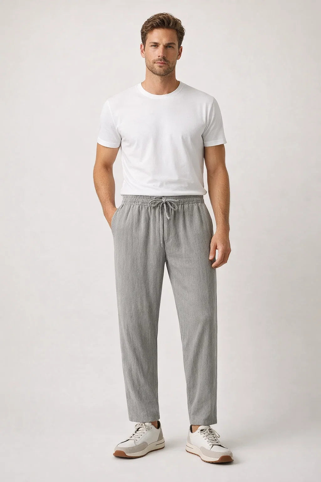 Avaron Linen Pantalon Gray