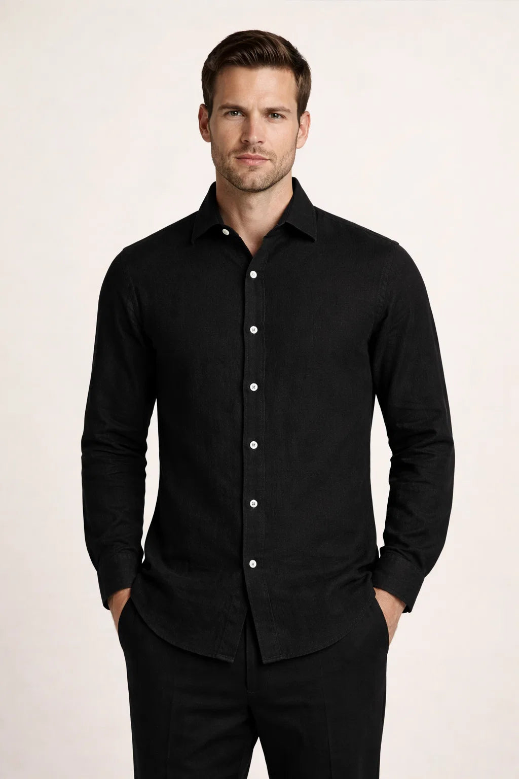Avari Linen Shirt Black