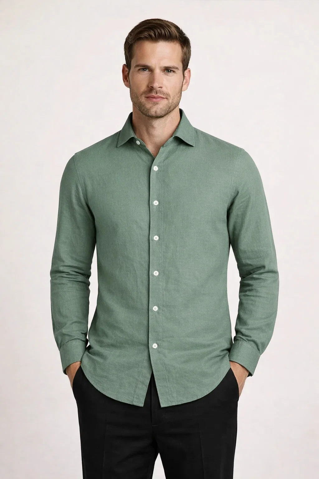 Avari Linen Shirt Green