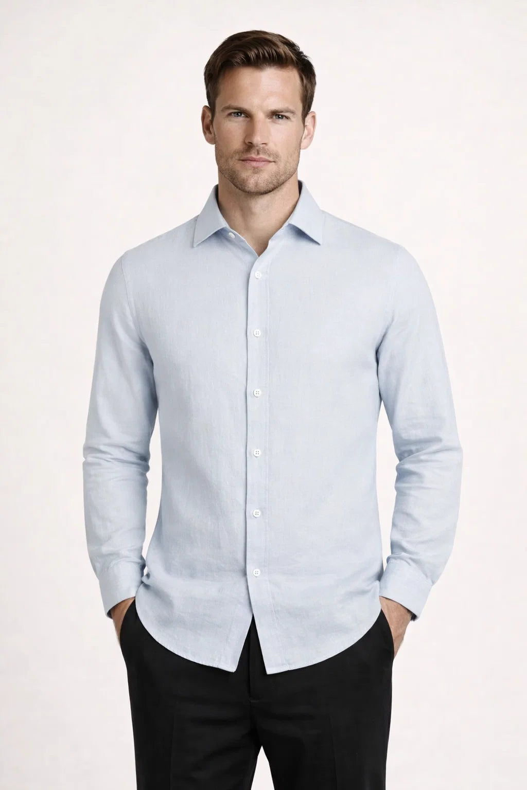 Avari Linen Shirt Light Blue