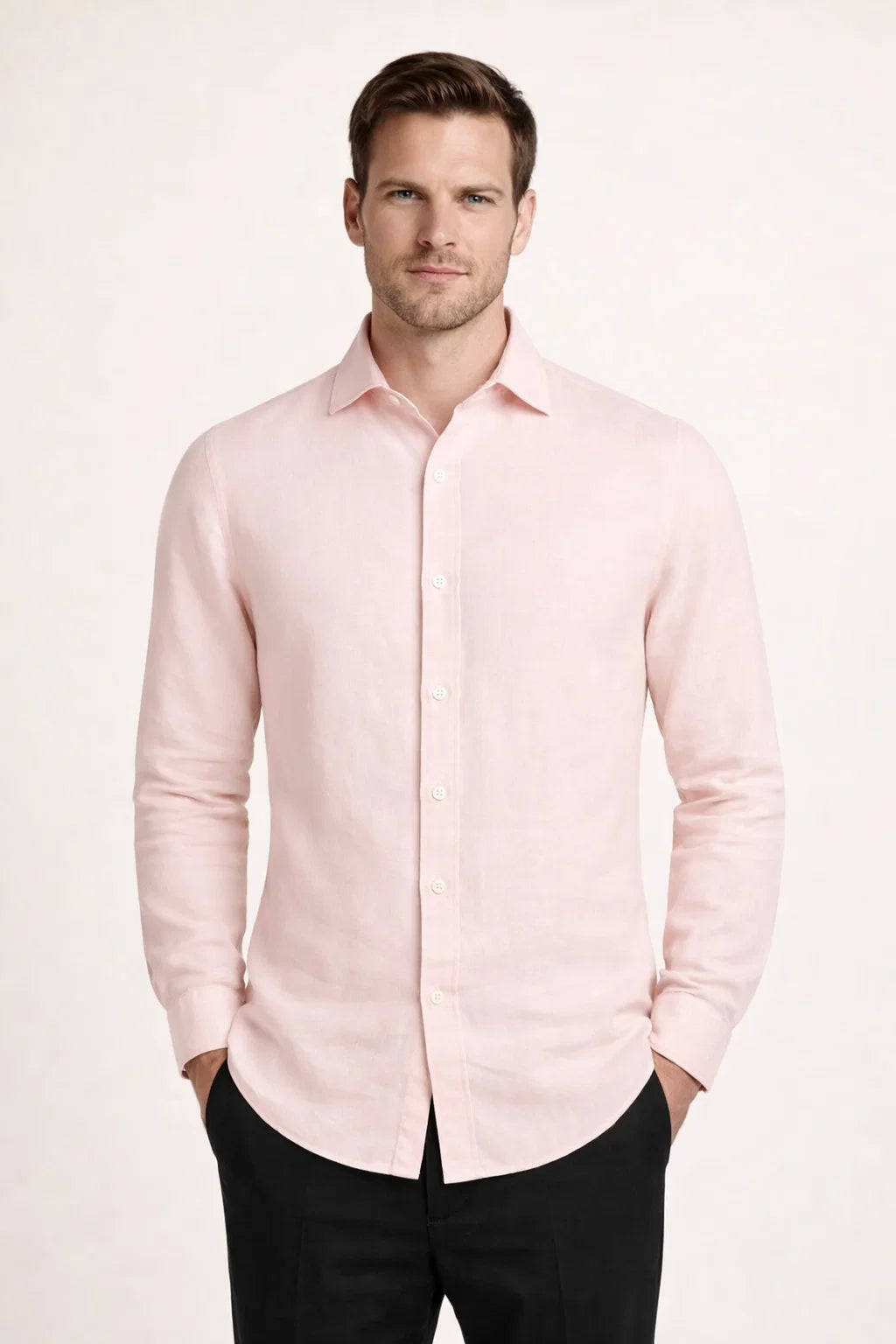 Avari Linen Shirt Salmon