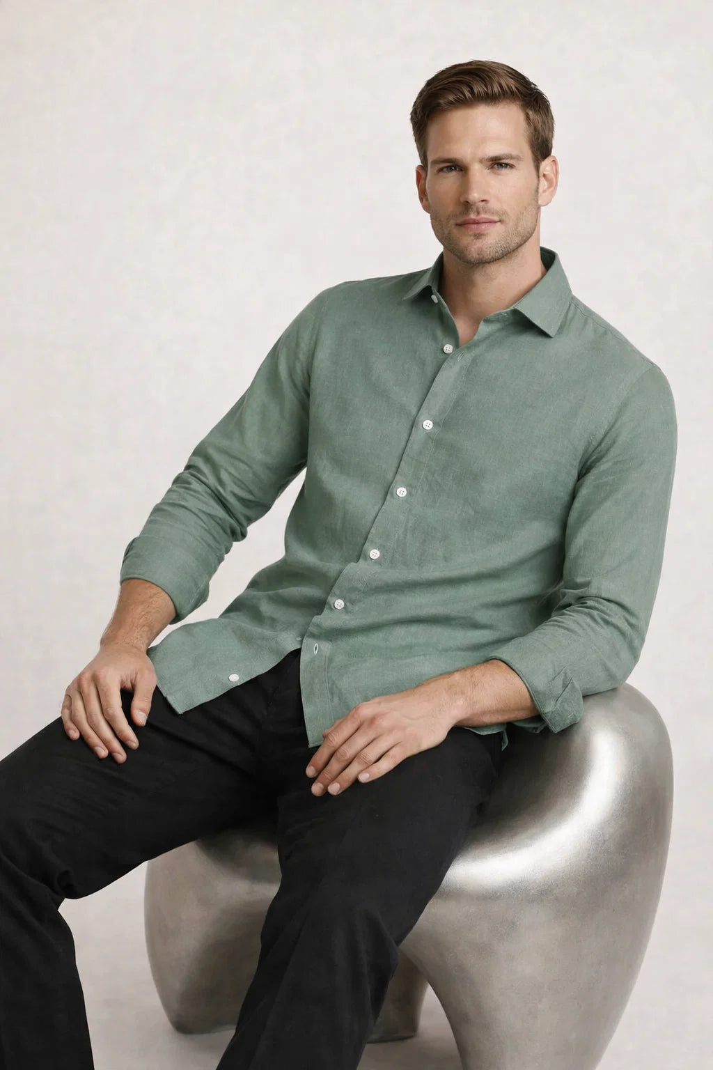 Avari Linen Shirt Green