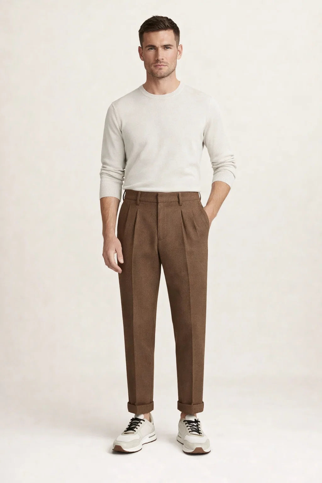 Fenaro Merino Pantalon Khaki