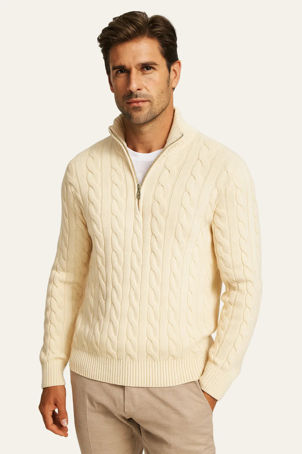 Tilano Cable Knit Beige
