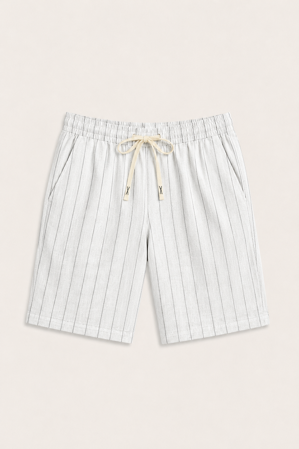 Nerivo Linen Striped Short White