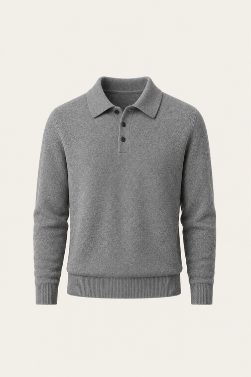 Avarel Wool Polo Knit Grey