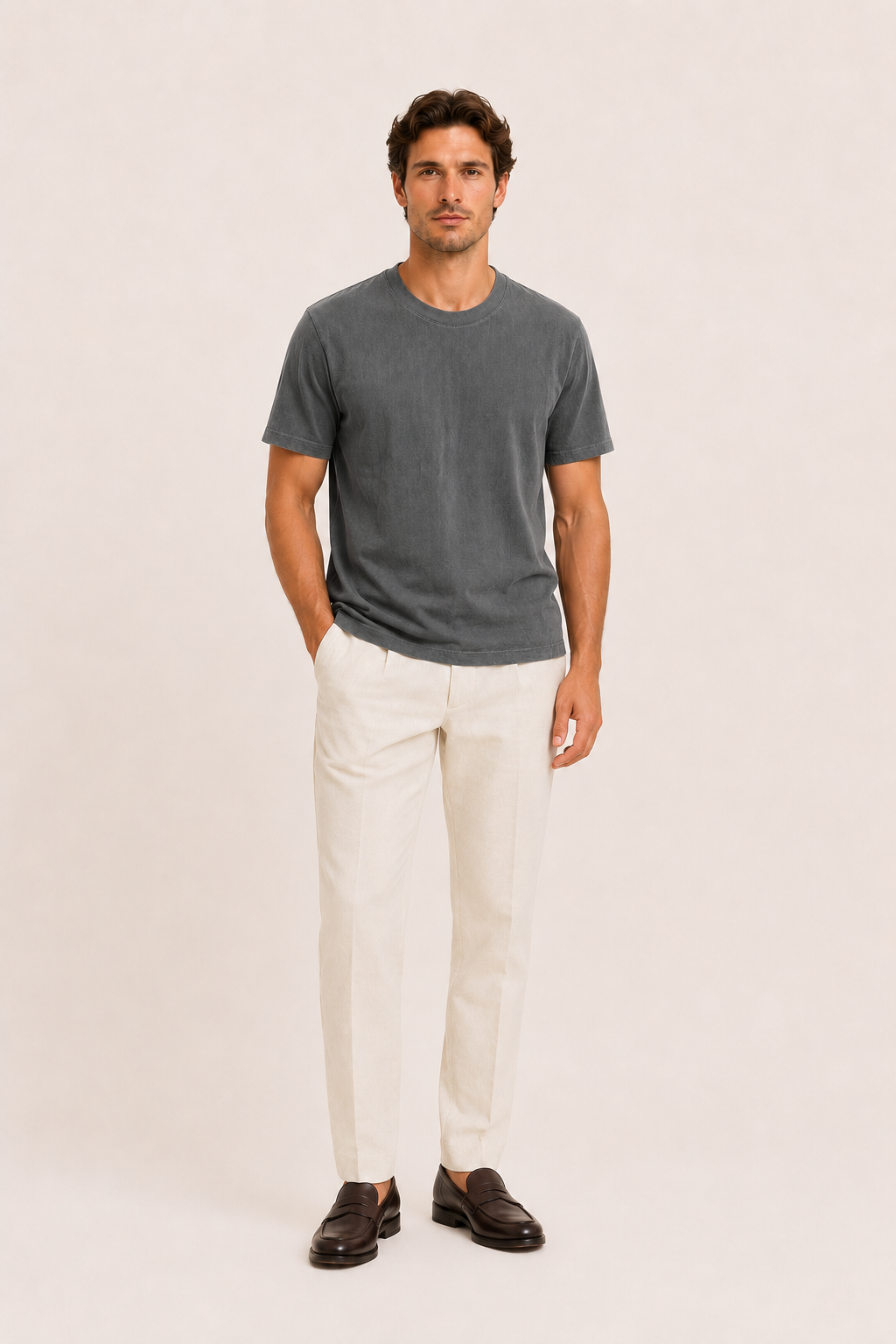 Alano Linen Tee Grey