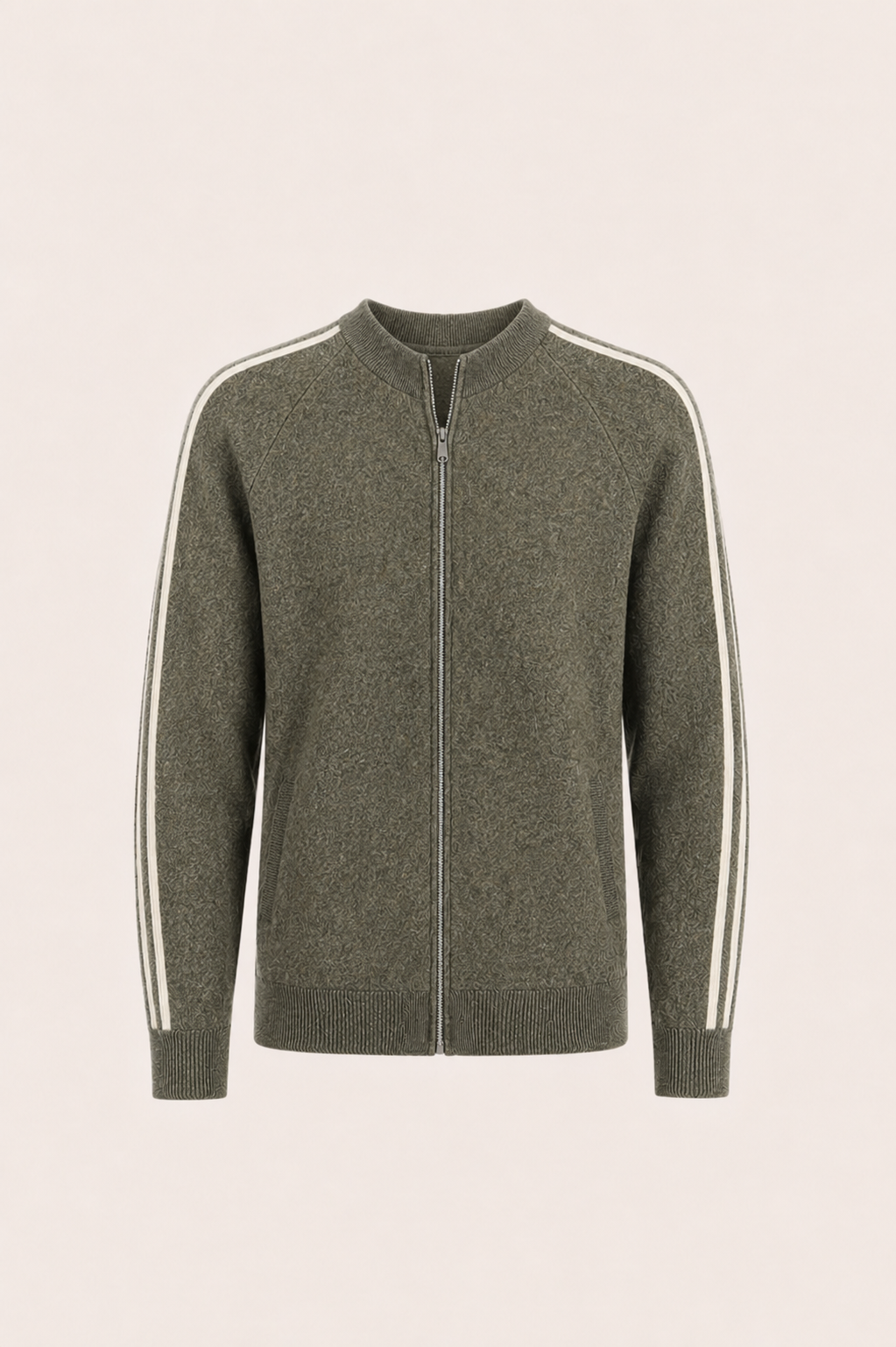 Darilo Wool Zip Knit Olive Green