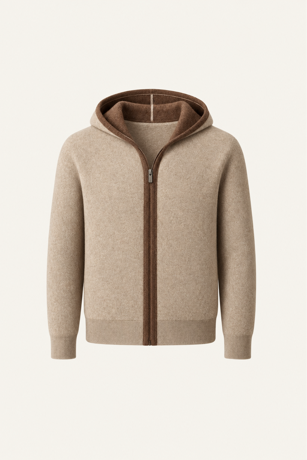 Ravalo Cashmere Zip Hoodie Brown
