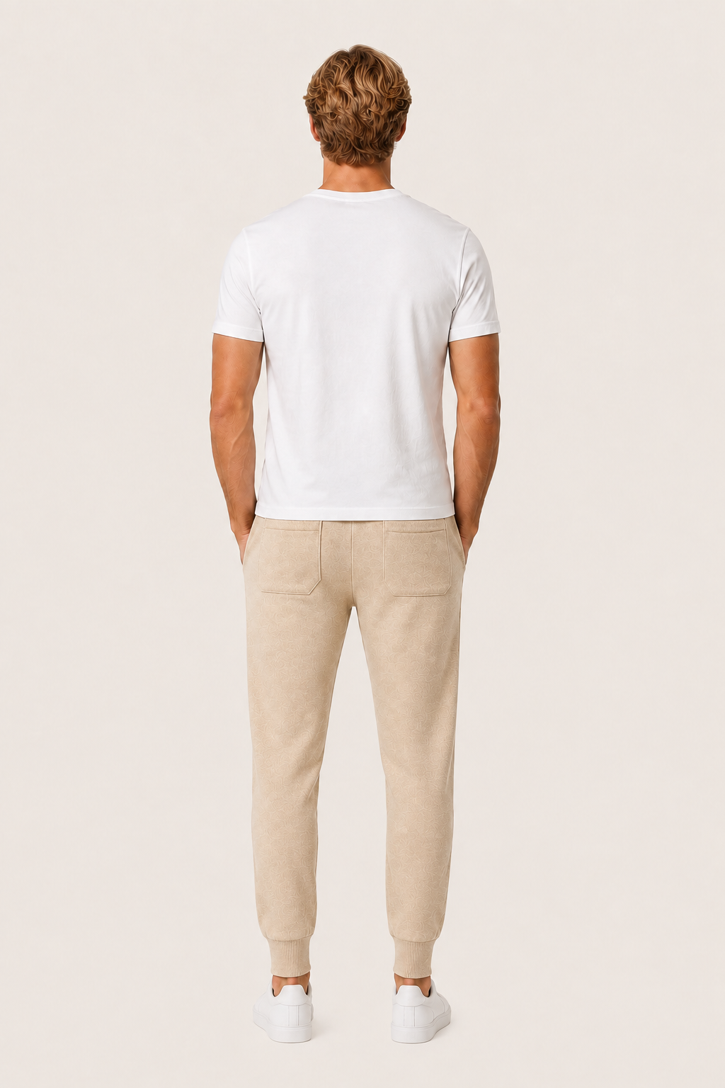 Belorin Wool Knit Joggers Beige