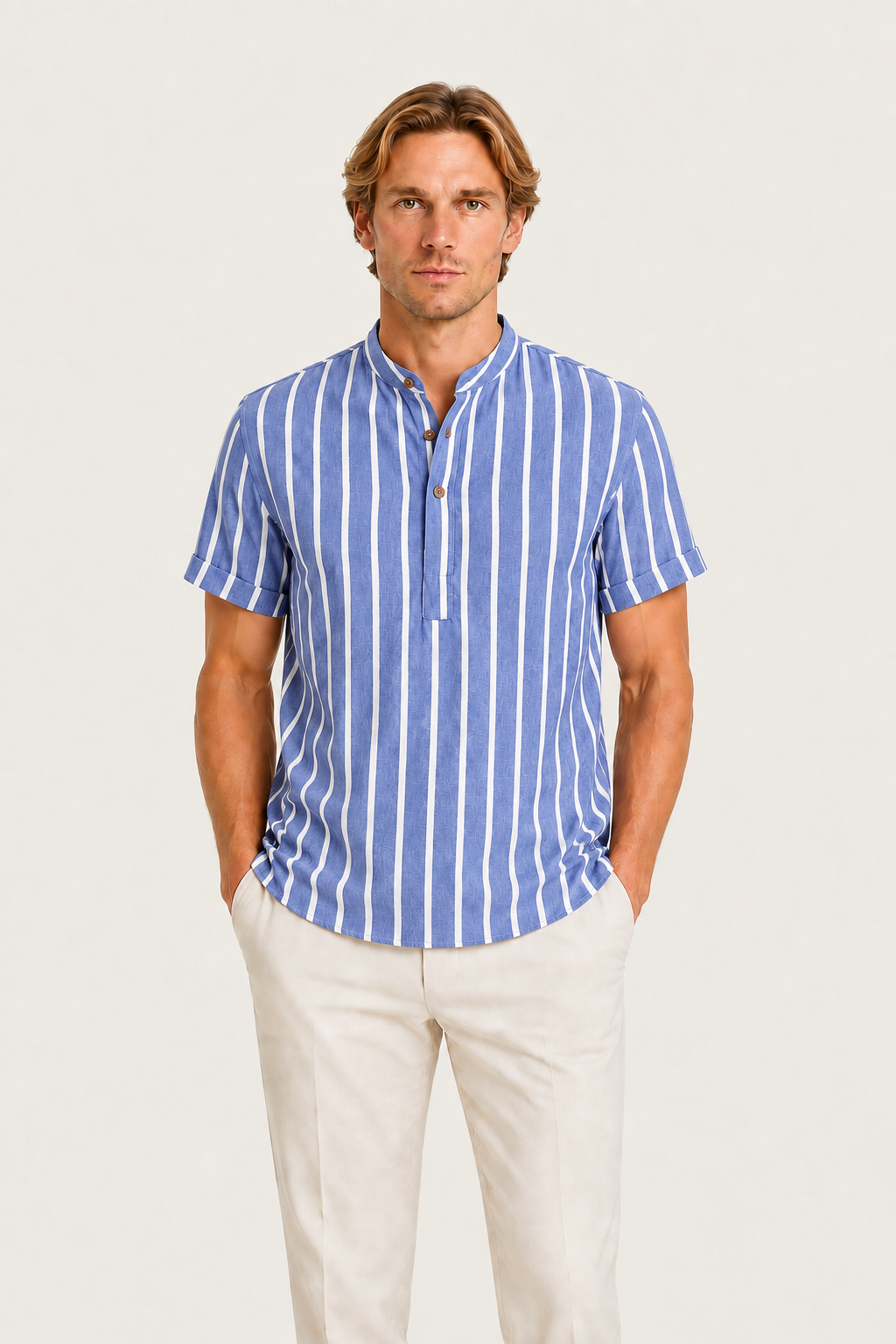 Heritage Linen Short Sleeve Shirt Blue